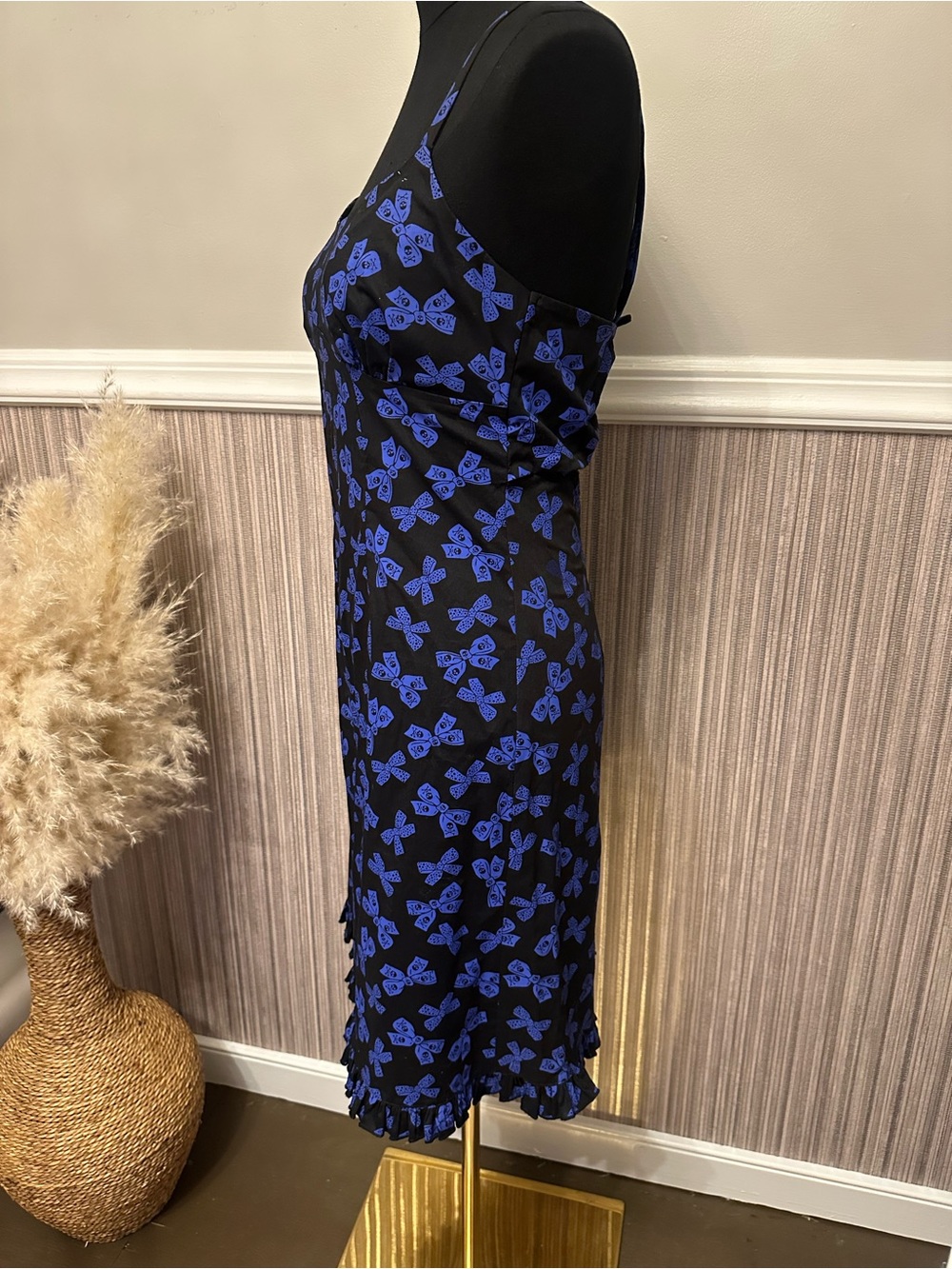 Morbid Threads Black Purple Skull Bow Open Back Midi Dress M - Picture 5 of 10